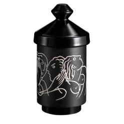 Rometti Foga Vaso nero con coperchio