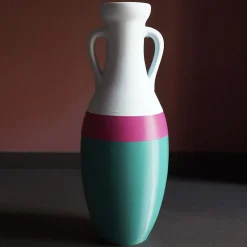 Pop Pot Giulio Cesare Anfora XL verde fucsia e azzurra