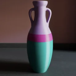 Pop Pot Giulio Cesare Anfora XL verde fucsia e viola