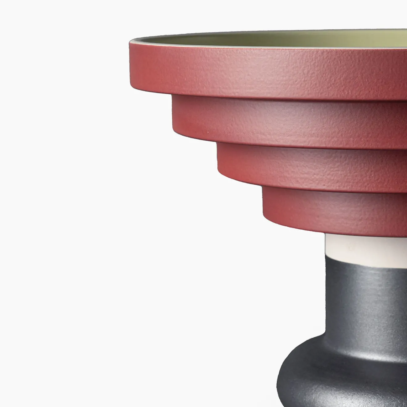 Bitossi Ceramiche Grande centrotavola verde e rosso di Ettore Sottsass