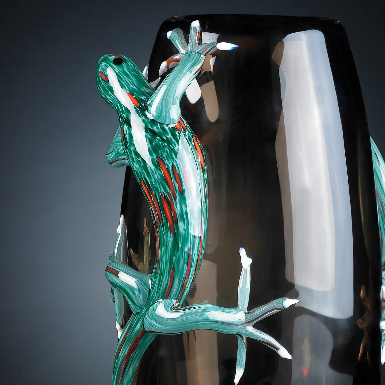 VGnewtrend Grande vaso marrone con 2 gechi