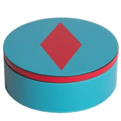 Luhdo Intarsio Briolette Turchese e Rosso Vero Scatola a forma di cerchio