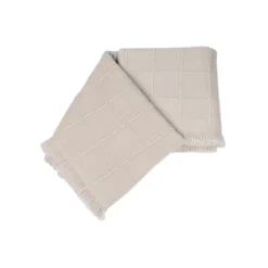 San Patrignano Kimberly Soft Powder 100% Cashmere Double Plaid con frange corte laterali