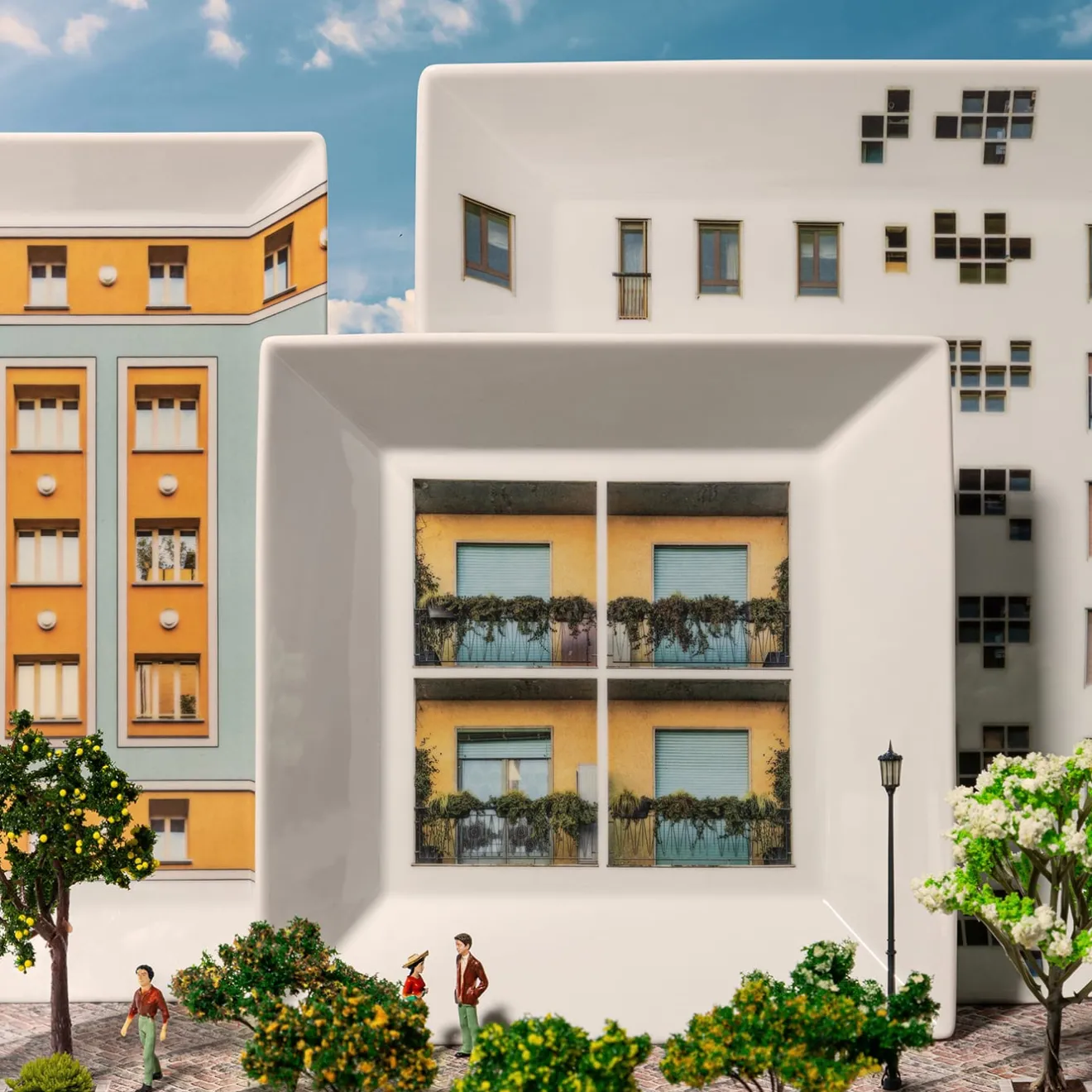 Grand Tour by Vito Nesta La Finestra Sul Cortile Piccolo Quadrato in Porcellana Videopoche #2