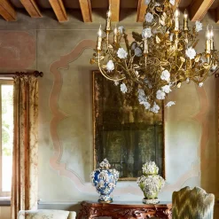 I Borbone Capodimonte La Terra Floral Potiche verde e bianca di Antonio Fullin