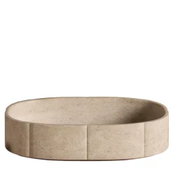 Luce Di Carrara Lavabo con top in marmo ovale beige sartoriale