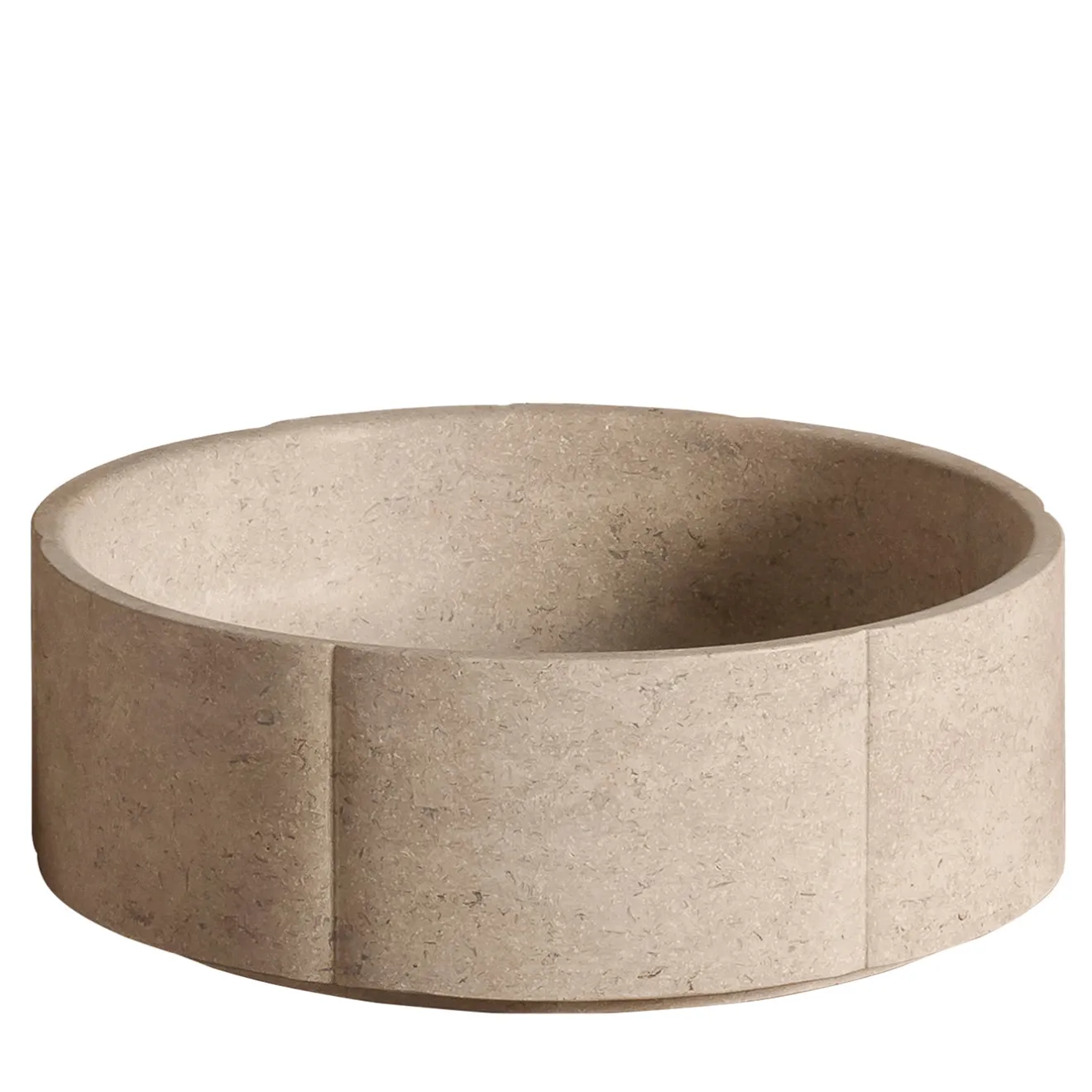 Luce Di Carrara Lavabo da piano in marmo beige rotondo Sartoriale