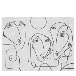 Affreschi & Affreschi Linea nera facce singolari carta da parati testurizzata