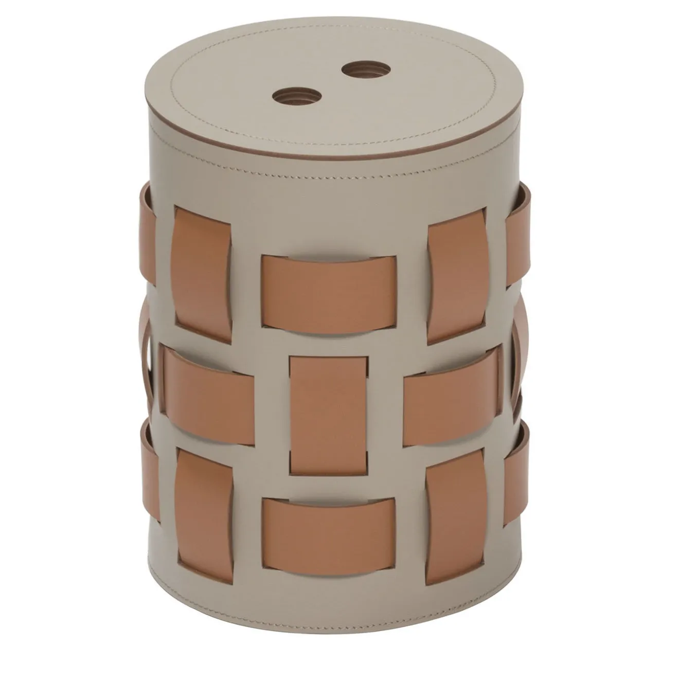 Rudi Lisbona 4 Cesto rotondo marrone con coperchio