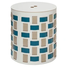 Rudi Lisbona N. 13 Cestino rotondo bianco con coperchio