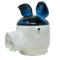 Freaklab Maiale Contenitore grande blu e bianco con coperchio