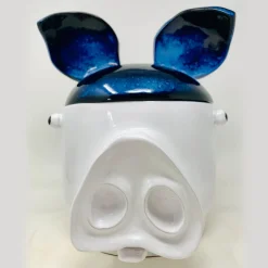 Freaklab Maiale Contenitore grande blu e bianco con coperchio