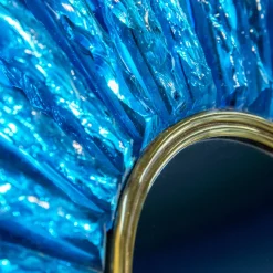 Ghirò Studio Mini specchio di cristallo blu Martelè