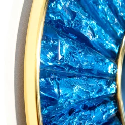 Ghirò Studio Mini specchio di cristallo blu Martelè