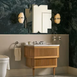 Devon&Devon Mobile Portalavabo Metropolitan Essence in Marmo di Carrara e Legno di Rovere