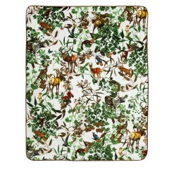 Grand Tour by Vito Nesta Mont Blanc Plaid in velluto con rami e animali del bosco