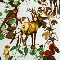 Grand Tour by Vito Nesta Mont Blanc Plaid in velluto con rami e animali del bosco