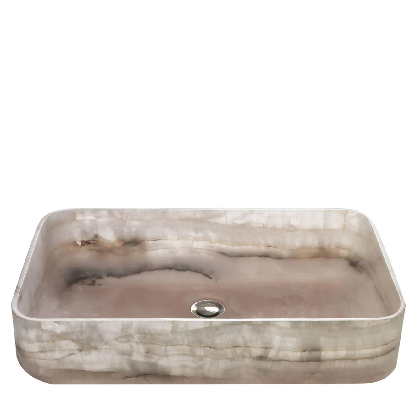 Kreoo Nabhi Collection Lavabo Bowl N.9 in Onice Rosa
