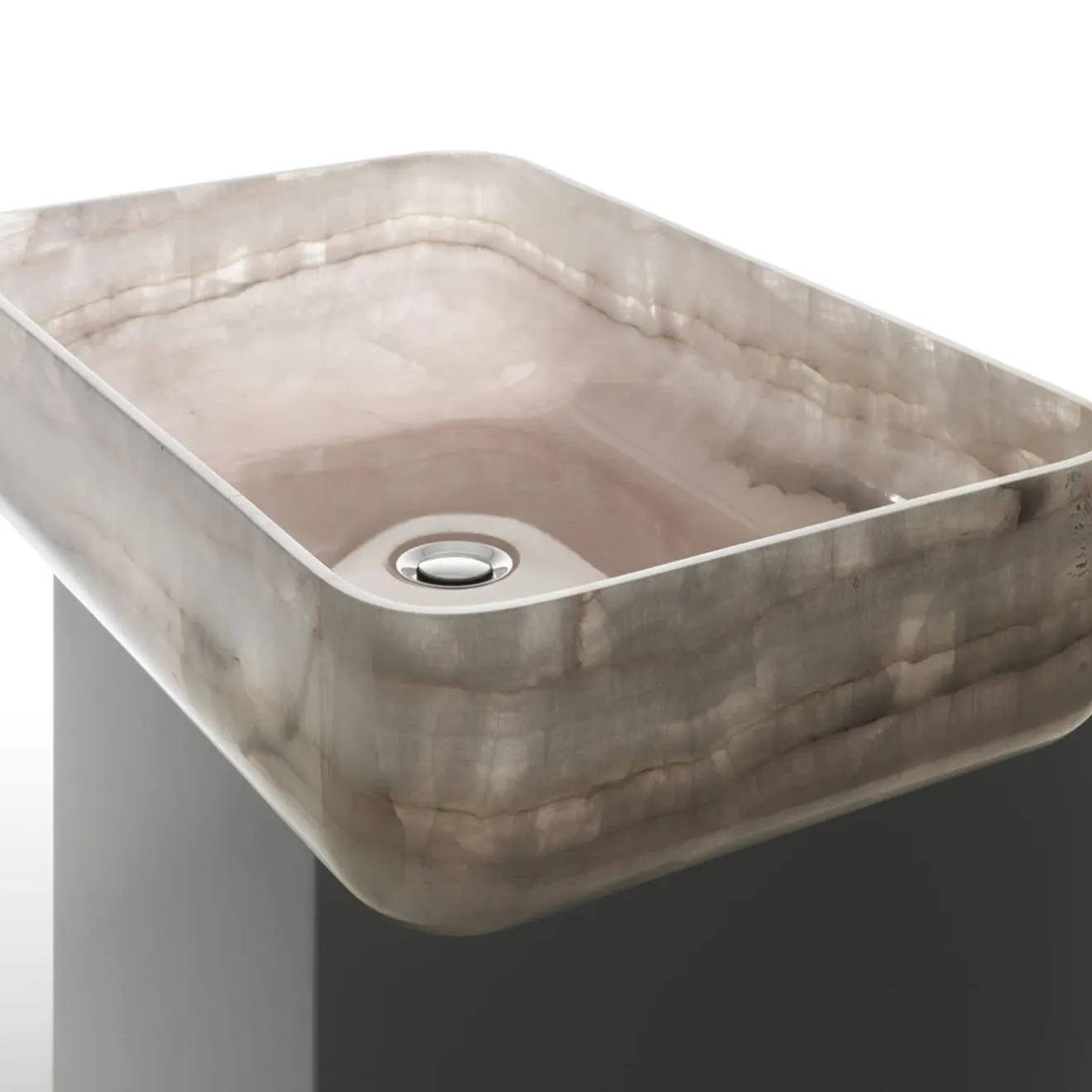 Kreoo Nabhi Collection Lavabo Bowl N.9 in Onice Rosa