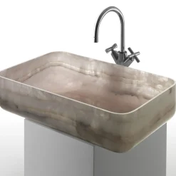 Kreoo Nabhi Collection Lavabo Bowl N.9 in Onice Rosa