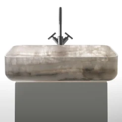 Kreoo Nabhi Collection Lavabo Bowl N.9 in Onice Rosa