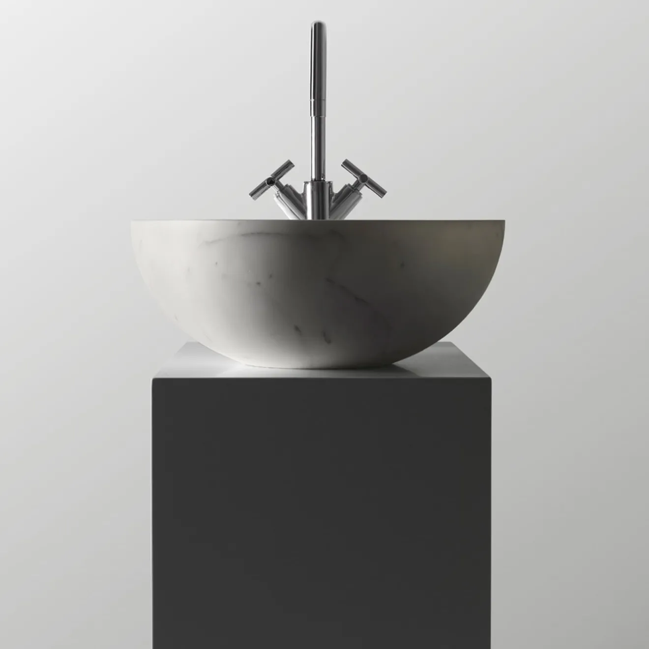 Kreoo Nabhi Collection Lavabo Bowl N.4 Small in Bianco del Re