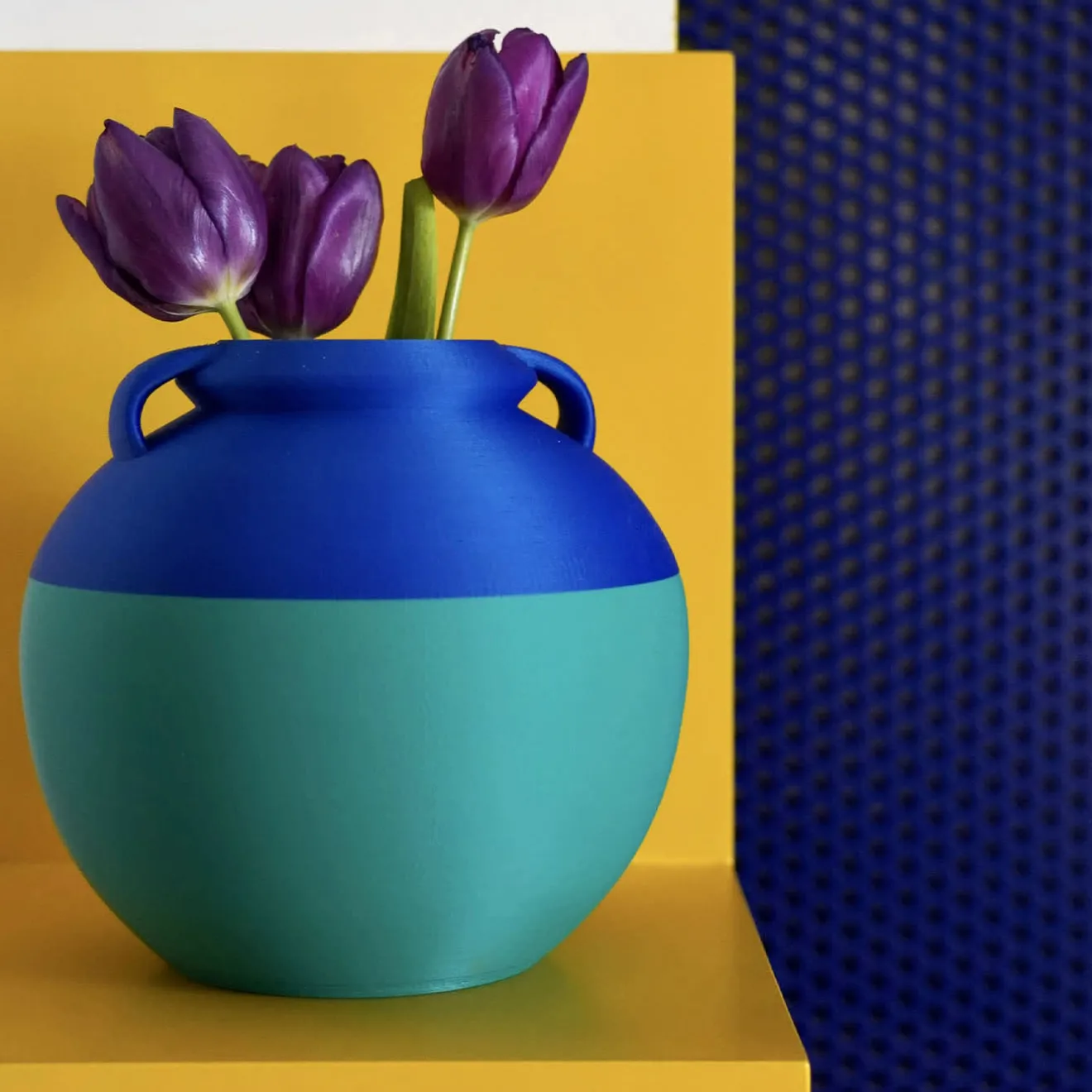 Pop Pot Numa Pompilio L Anfora bicolore verde e blu #2