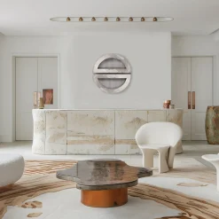 Chendù ORU Collection Decorazione da parete a mezzo cerchio in marmo calacatta di lusso