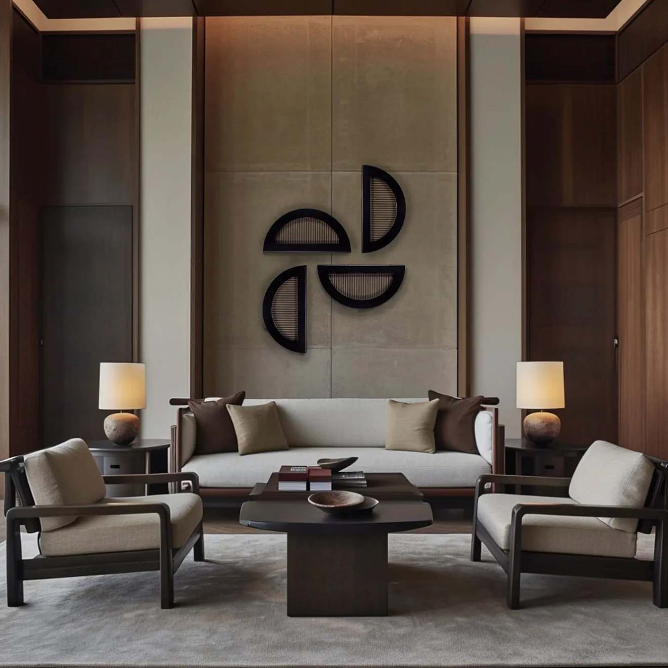 Chendù ORU Collection Essential Total Black Half Circle Decor da parete