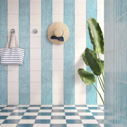 Cerasarda Ot Palau Pavone Pigeon-Blue Set di 24 piastrelle quadrate