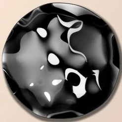 Esadesign Pannello decorativo da parete in vetro nero lucido Phantasia