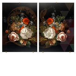 VGnewtrend Pannello decorativo in vetro Fancy Bouquet #1