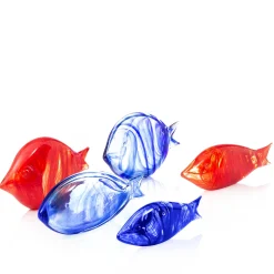 Casarialto Pesce stilizzato in vetro di Murano blu medio