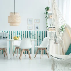 Arcea Handmade Design Piastrella Bambù quadrata verde acqua e bianca