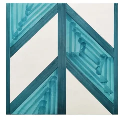 Arcea Handmade Design Piastrella Chi Square verde e bianca