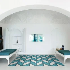 Arcea Handmade Design Piastrella Chi Square verde e bianca