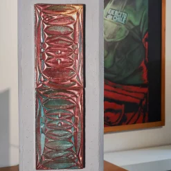 Ceramiche Lega di Martina Scarpa Piastrella Decorativa Rettangolare in Ceramica con Lustro Rame