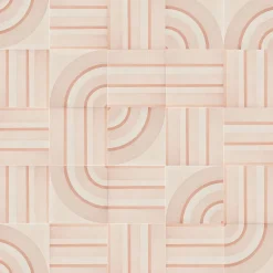 Francesco De Maio Piastrella Geometrie D’Ombra In Ceramica Rosa Cipria Motivo A Linee