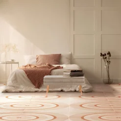 Francesco De Maio Piastrella Geometrie D’Ombra In Ceramica Rosa Motivo Circolare