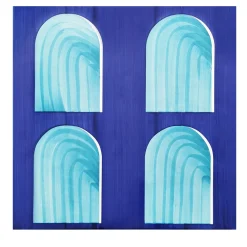 Arcea Handmade Design Piastrella Roma quadrata blu e turchese