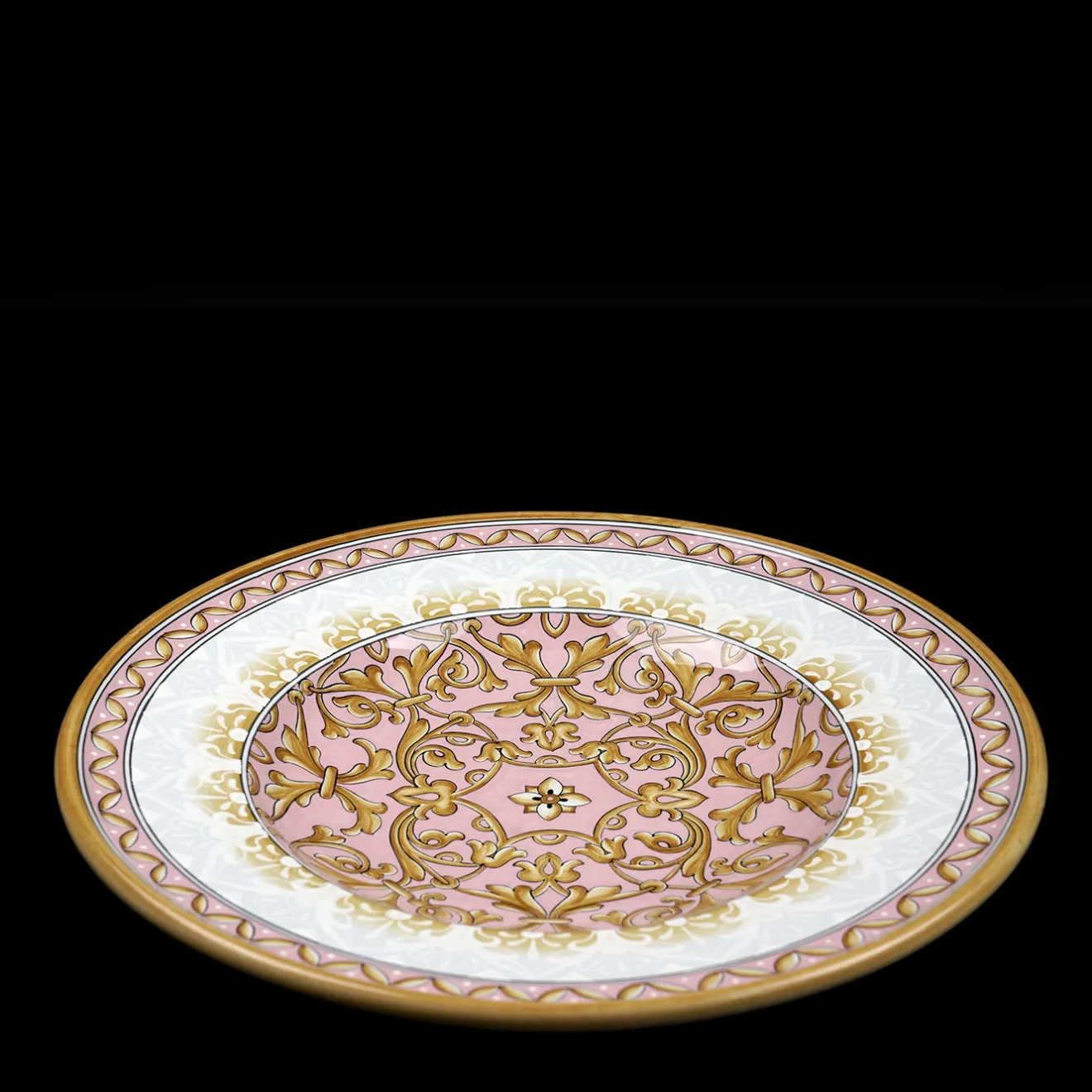 deBlona Piatto Decorativo Rotondo Pink Damask