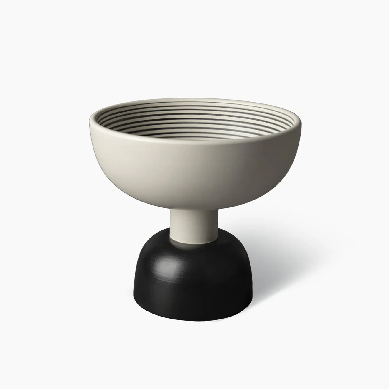 Bitossi Ceramiche Piccolo centrotavola in bianco e nero di Ettore Sottsass