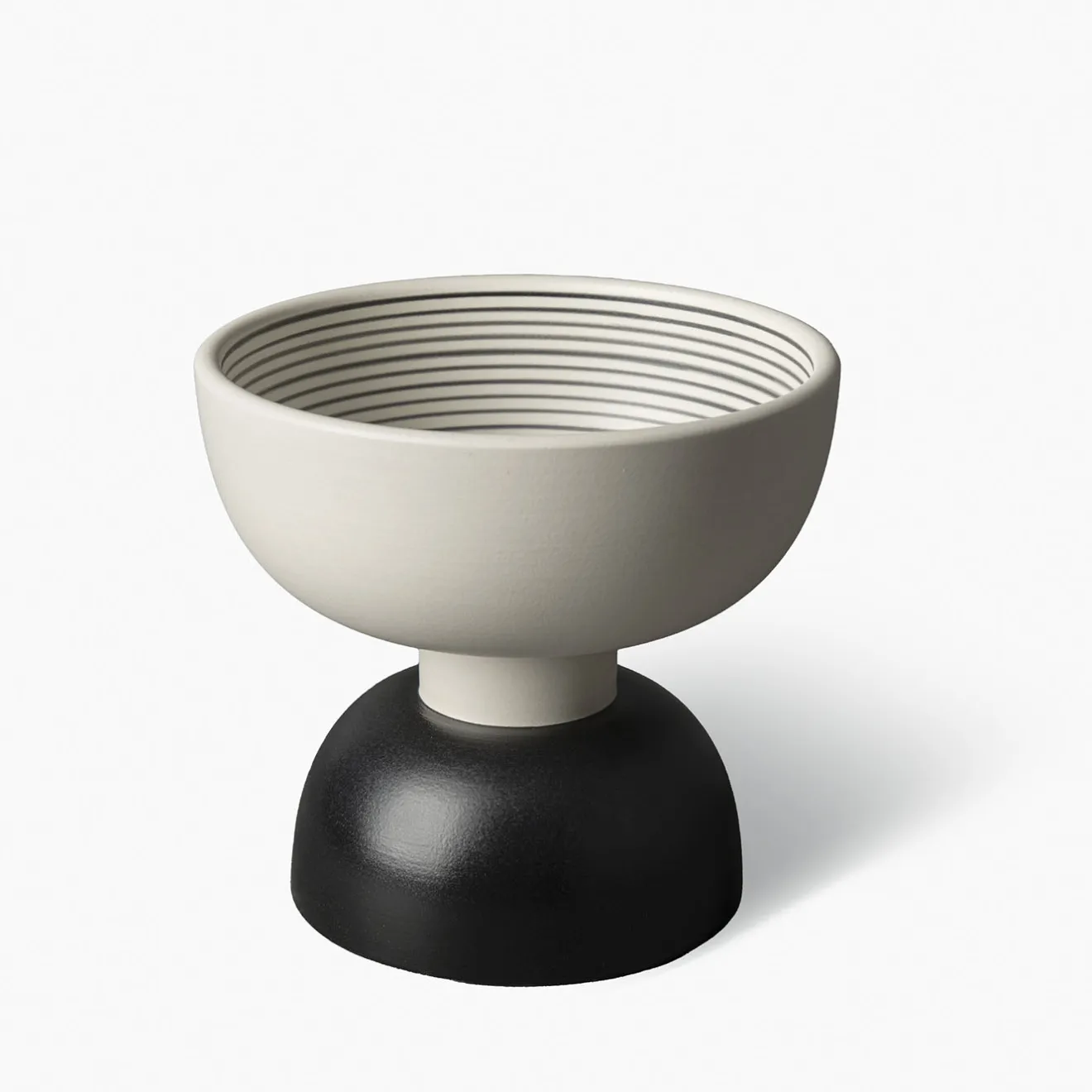 Bitossi Ceramiche Piccolo centrotavola in bianco e nero di Ettore Sottsass