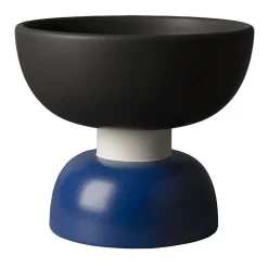 Bitossi Ceramiche Piccolo centrotavola in nero opaco e blu di Ettore Sottsass