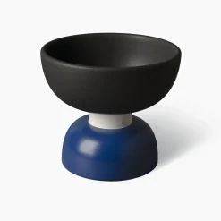 Bitossi Ceramiche Piccolo centrotavola in nero opaco e blu di Ettore Sottsass