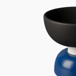 Bitossi Ceramiche Piccolo centrotavola in nero opaco e blu di Ettore Sottsass