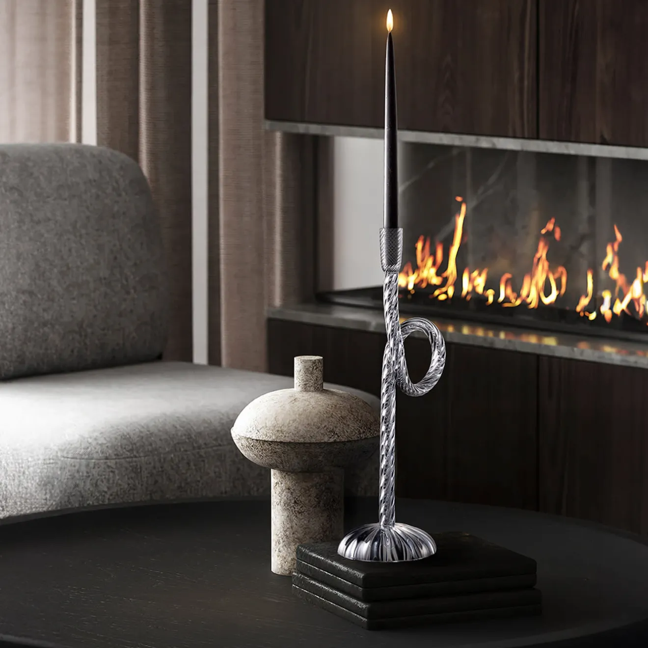 Aina Kari Portacandele a nodo grigio veneziano