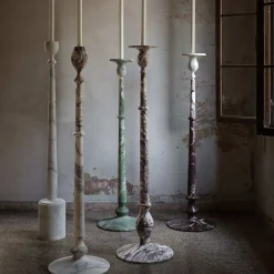 Kreoo Portacandele alto Treasure L in marmo Arabescato