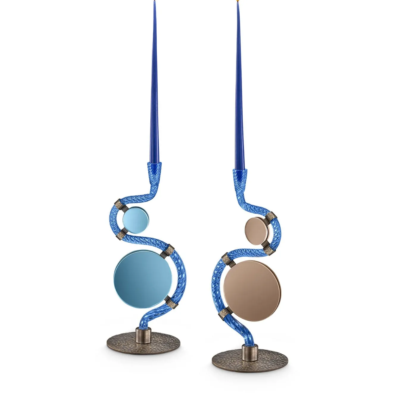 Aina Kari Portacandele Double-Face Blu "I 4 Ponti sul Canal Grande"