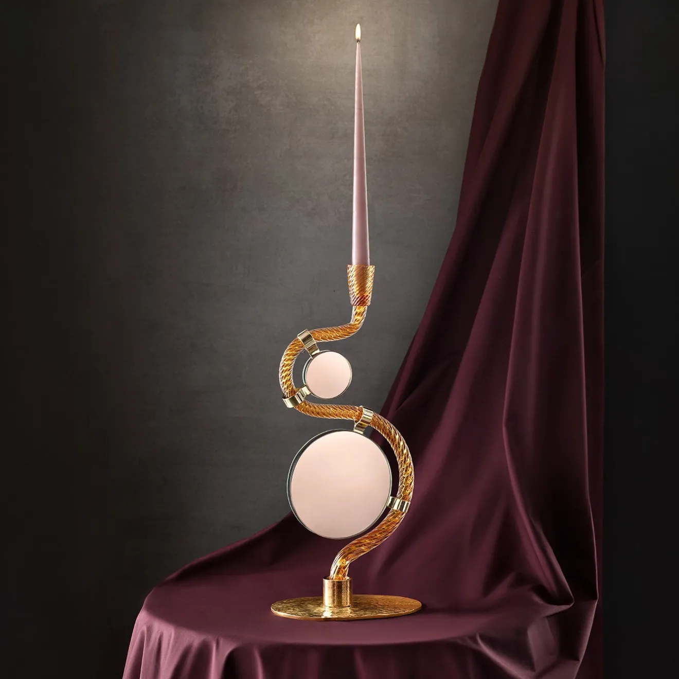 Aina Kari Portacandele Double-Face Oro "I 4 Ponti sul Canal Grande"